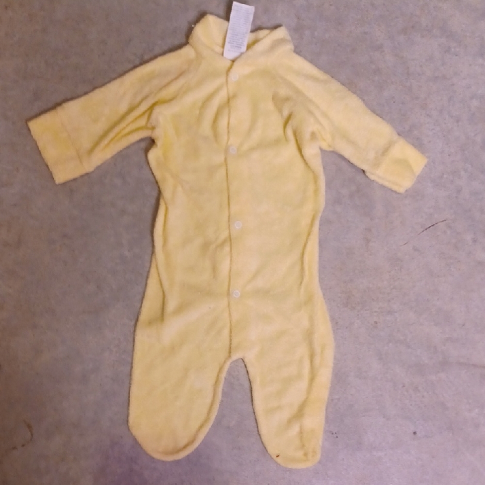 Sunny Yellow Kids Footie Pajamas Size Small Up To 11 Pounds